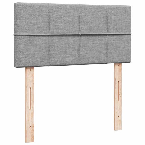 Łóżko Ottoman z materacem i LED, jasnoszary, 80x200cm, tkanina