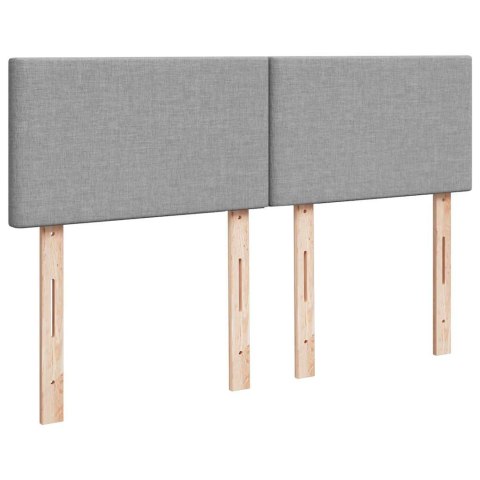 Łóżko Ottoman z materacem i diodami LED Jasnoszary 140x190 cm