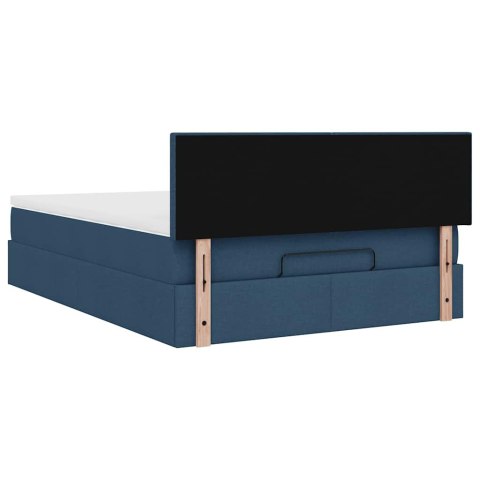 Łóżko Ottoman z materacem i diodami LED Niebieski 140x190 cm