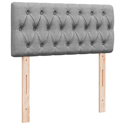 Łóżko Ottoman z materacem i LED, jasnoszary, 90x200 cm, tkanina