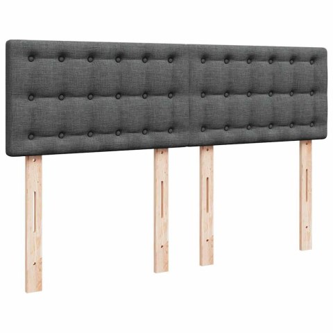 Łóżko otomana z materacem i diodami LED ciemnoszare 140x200 cm