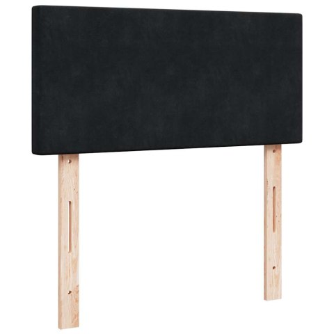 Łóżko Ottoman z materacem i LED, czarny, 80x200cm, aksamit