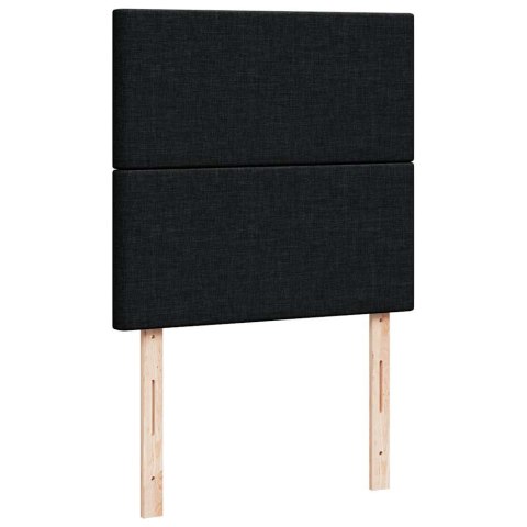 Łóżko Ottoman z materacem i LED, czarny, 80x200cm, tkanina