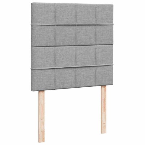 Łóżko Ottoman z materacem i LED, jasnoszary, 80x200cm, tkanina