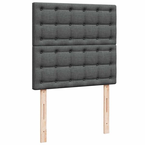 Łóżko Ottoman z materacem i LED, ciemnoszary, 80x200cm, tkanina