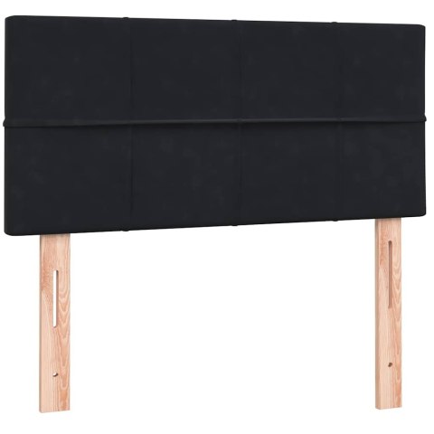 Łóżko kontynentalne z materacem i LED, czarne, 80x220 cm