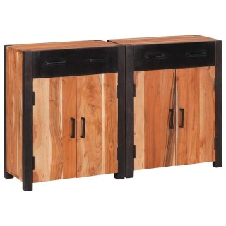 Bufet 2 pcs Brązowy 110 x 30 x 75 cm Lite drewno akacjowe