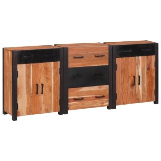 Bufet 3 pcs Brązowy 165 x 30 x 75 cm Lite drewno akacjowe
