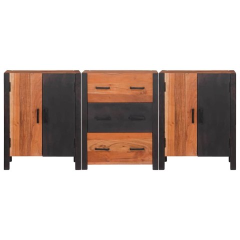 Bufet 3 pcs Brązowy 55 x 30 x 75 cm Lite drewno akacjowe