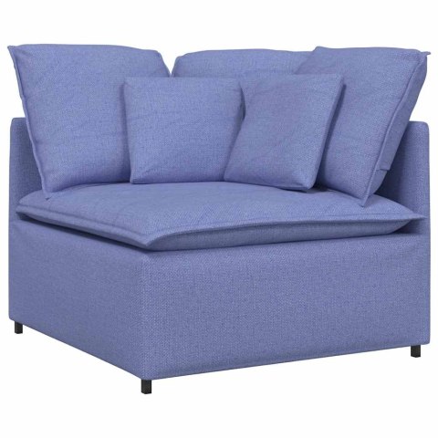 Sofa modułowa z poduszkami Tkanina Jeans Niebieski