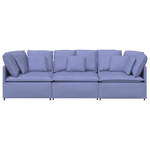 Sofa modułowa z poduszkami Tkanina Jeans Niebieski
