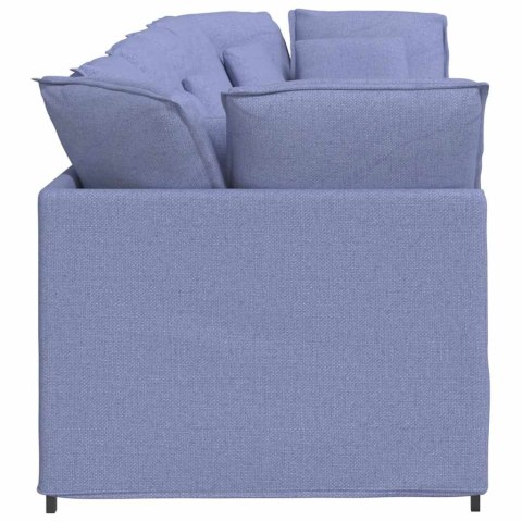 Sofa modułowa z poduszkami Tkanina Jeans Niebieski