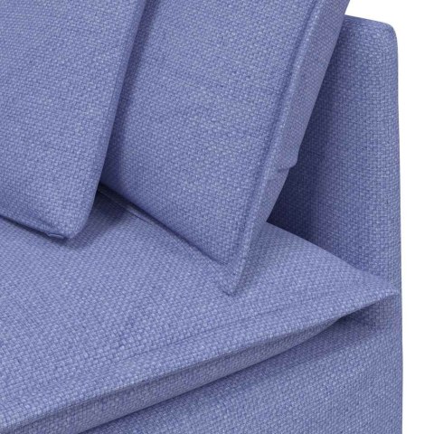Sofa modułowa z poduszkami Tkanina Jeans Niebieski
