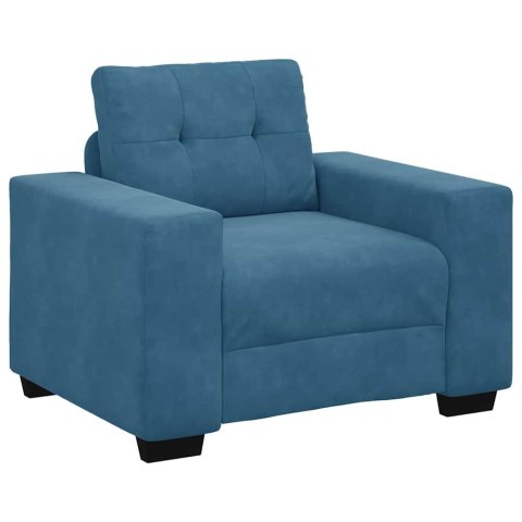 Sofa 3 pcs Niebieski Tkanina lniana