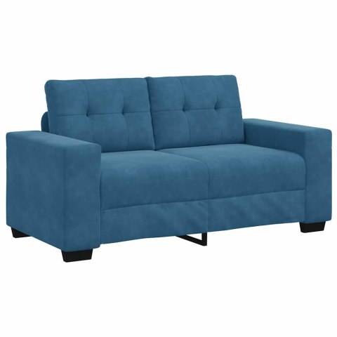 Sofa 3 pcs Niebieski Tkanina lniana