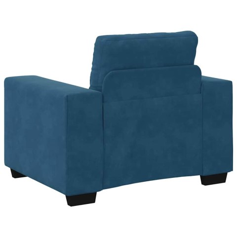 Sofa 3 pcs Niebieski Tkanina lniana