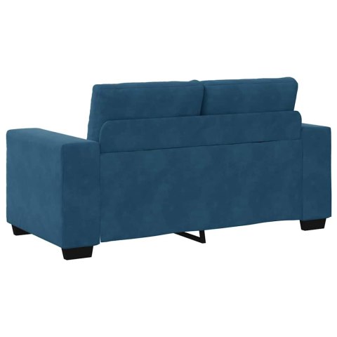 Sofa 3 pcs Niebieski Tkanina lniana