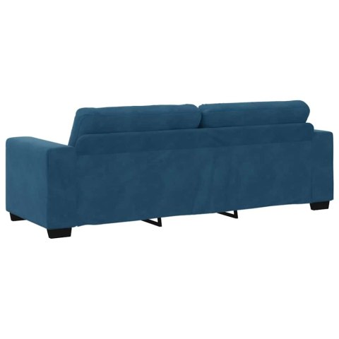 Sofa 3 pcs Niebieski Tkanina lniana