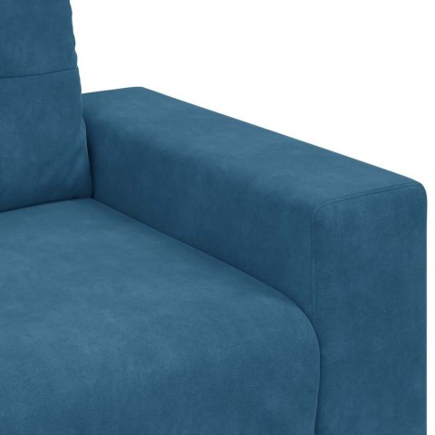 Sofa 3 pcs Niebieski Tkanina lniana