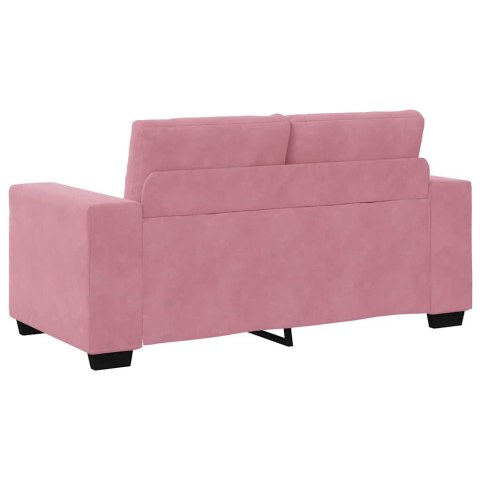 Sofa 3 pcs Różowy Tkanina lniana