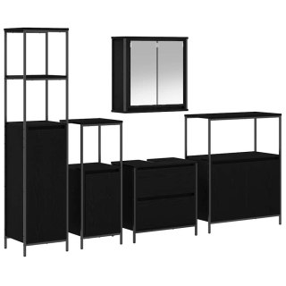 Zestaw mebli łazienkowych 5 pcs Czarny 76.5 x 35 x 95 cm