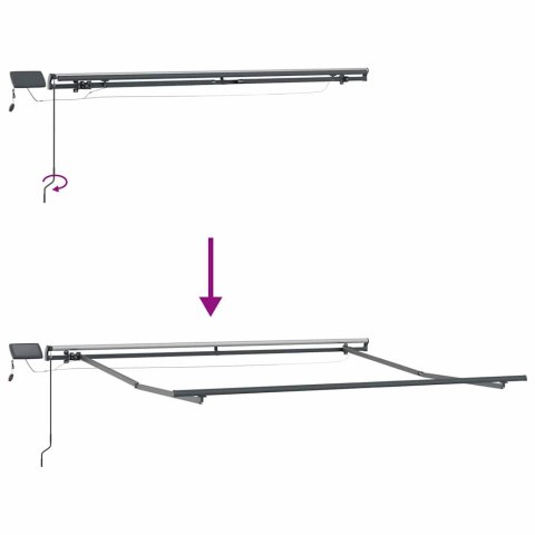 Markiza zwijana Czerwono-biały 350 x 250 cm tkanina