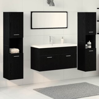 Zestaw mebli łazienkowych Montowane na ścianie 4 pcs Czarny Dąb
