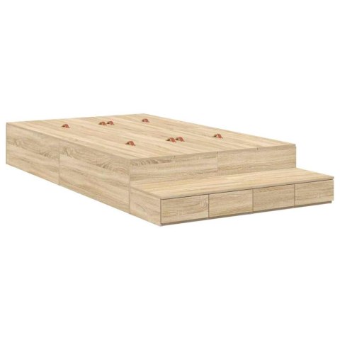 Rama łóżka z miejscem na przechowywanie Dąb Sonoma 120 cm