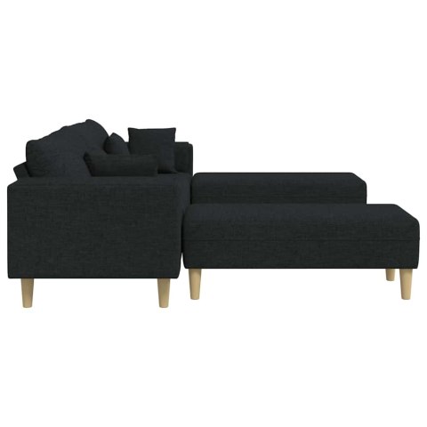 Sofa materiałowa z poduszką Czarny 208 cm tkanina