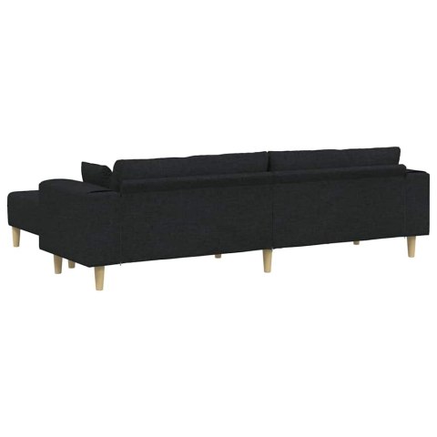 Sofa materiałowa z poduszką Czarny 208 cm tkanina