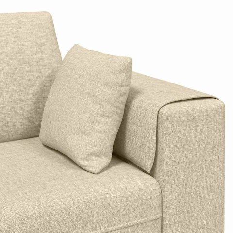 Sofa materiałowa z poduszką Kremowy 208 cm tkanina