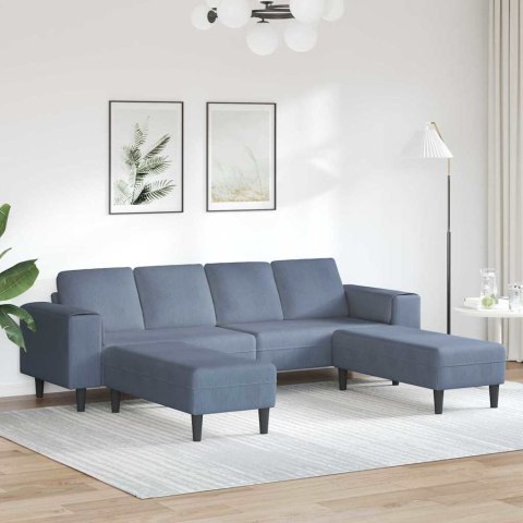 Sofa materiałowa z poduszką Niebieski Tkanina sztruksowa