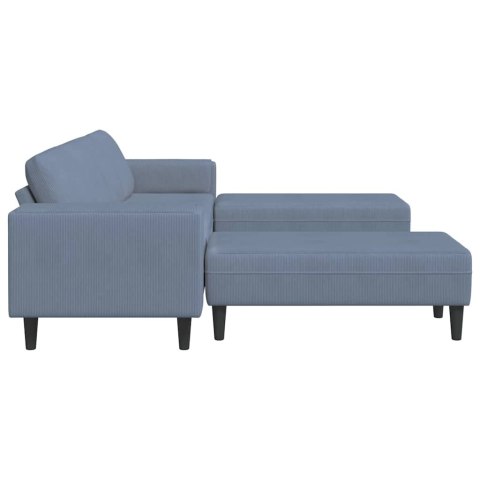 Sofa materiałowa z poduszką Niebieski Tkanina sztruksowa