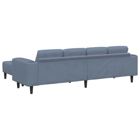 Sofa materiałowa z poduszką Niebieski Tkanina sztruksowa