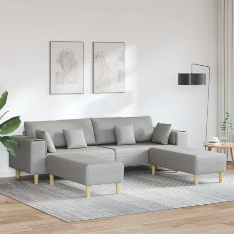 Sofa materiałowa z poduszką Szary chmur 208 cm tkanina