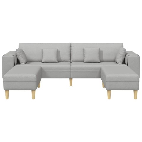 Sofa materiałowa z poduszką Szary chmur 208 cm tkanina