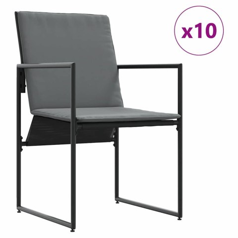 Zestaw do jadalni w ogrodzie 11 pcs Czarny Stal