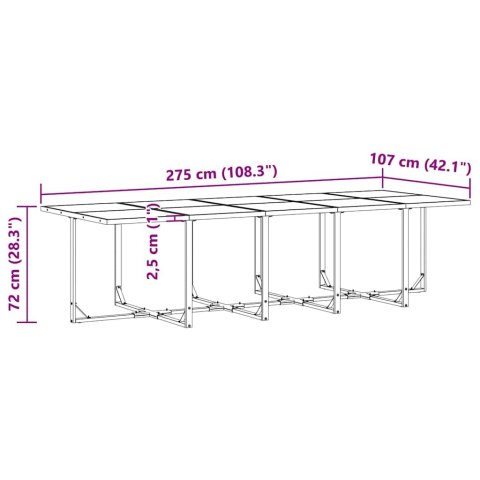 Zestaw do jadalni w ogrodzie 15 pcs Czarny Stal