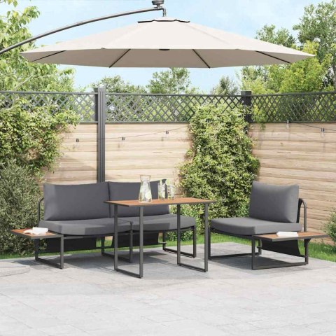 Zestaw do jadalni w ogrodzie 3 pcs Antracyt Stal