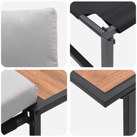 Zestaw do jadalni w ogrodzie 3 pcs Jasnoszary Stal