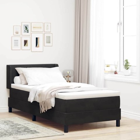 Łóżko sprężynowe z materacem Czarny 200 x 90 cm Poliester