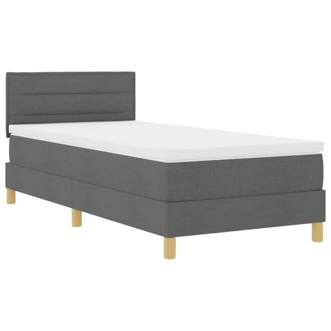 Łóżko z sprężyną LED Ciemnoszary 90 x 190 cm tkanina