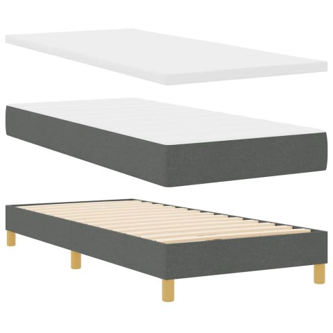 Łóżko z sprężyną LED Ciemnoszary 90 x 190 cm tkanina