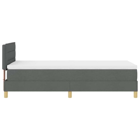 Łóżko z sprężyną LED Ciemnoszary 90 x 190 cm tkanina