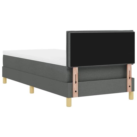 Łóżko z sprężyną LED Ciemnoszary 90 x 190 cm tkanina