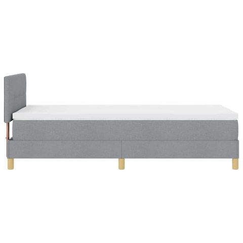 Łóżko z sprężyną LED Jasnoszary 100 x 200 cm tkanina