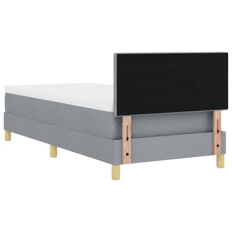 Łóżko z sprężyną LED Jasnoszary 100 x 200 cm tkanina