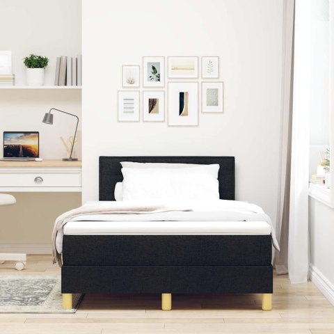 Łóżko z sprężyną LED z materacem Czarny 120 x 190 cm tkanina