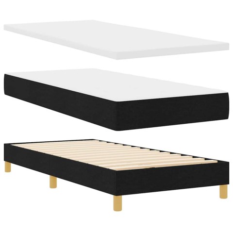 Łóżko z sprężyną LED z materacem Czarny 90 x 200 cm tkanina