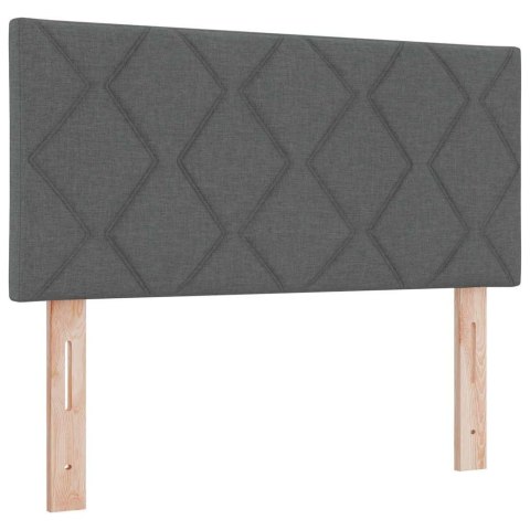 Łóżko z sprężyną LED Ciemnoszary 100 x 200 cm tkanina